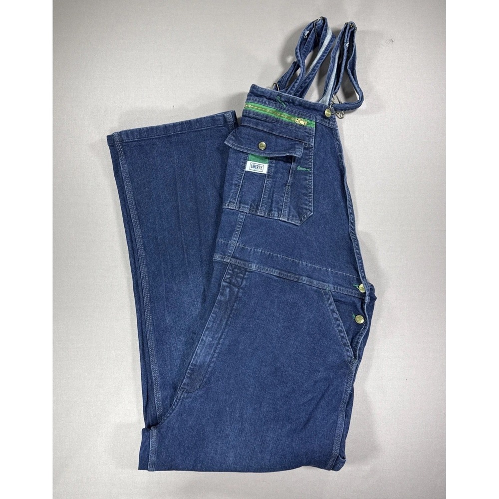 Liberty Overalls Men 46x30 Carpenter Workwear Bib Denim Baggy Rockabilly Western